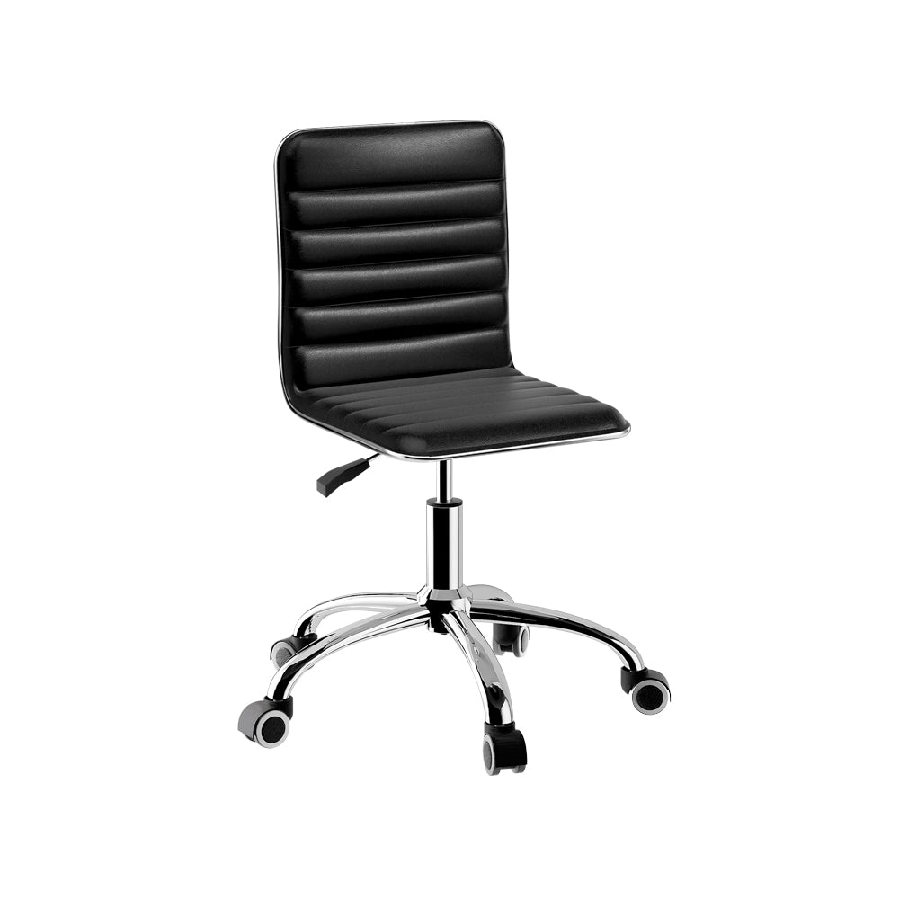 Artiss Office Chair Conference Chairs PU Leather Low Back Black-0