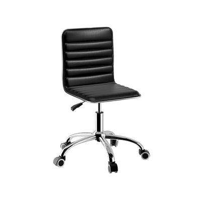 Artiss Office Chair Conference Chairs PU Leather Low Back Black-0