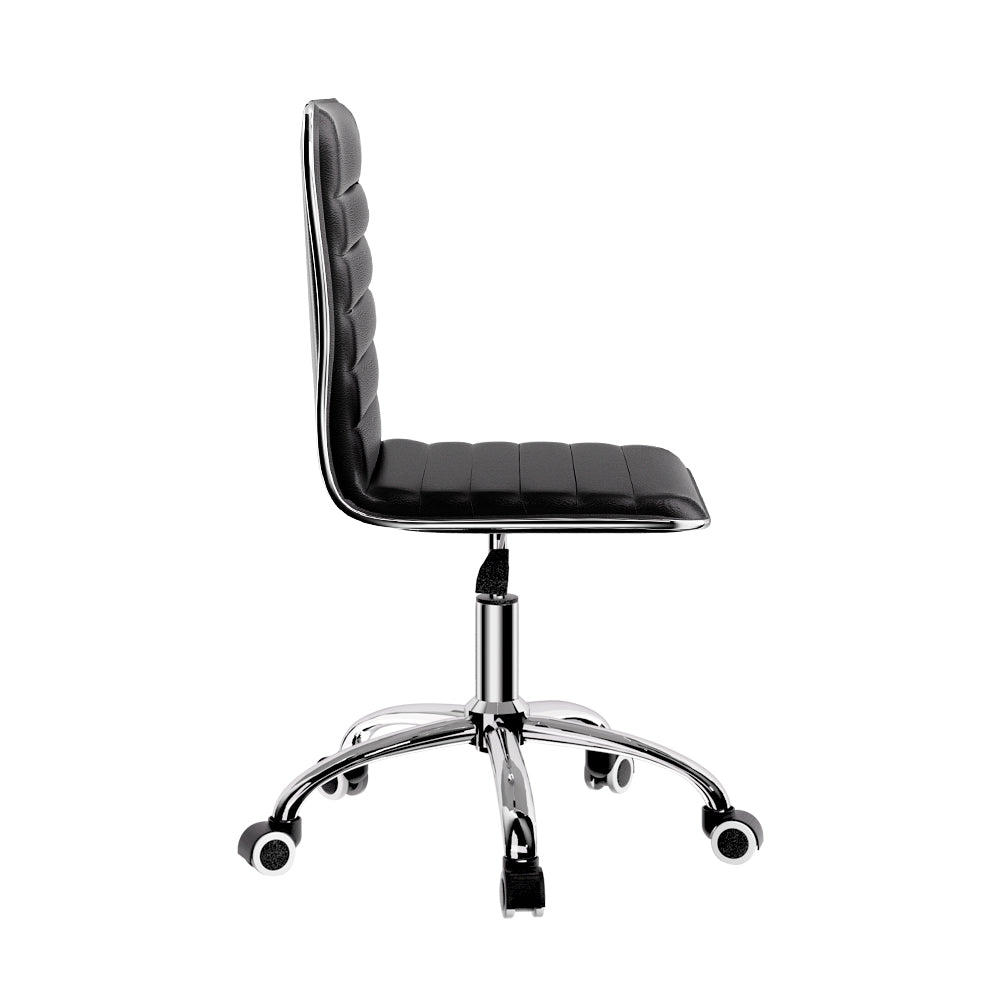 Artiss Office Chair Conference Chairs PU Leather Low Back Black-3