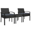 Gardeon 3PC Patio Furniture Bistro Set Wicker Outdoor Lounge Setting Black-0