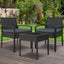 Gardeon 3PC Patio Furniture Bistro Set Wicker Outdoor Lounge Setting Black-7