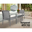 Gardeon 3PC Patio Furniture Bistro Set Wicker Outdoor Lounge Setting Grey-10