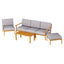 Gardeon 5-Seater Outdoor Sofa Set Wooden Lounge Setting 6PCS-0