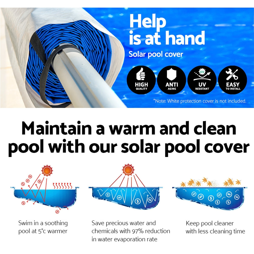 Aquabuddy Pool Cover 500 Micron 10x4m Swimming Pool Solar Blanket Blue Silver 5.5m Roller-8