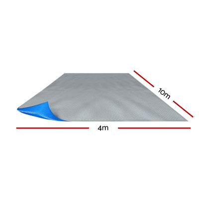 Aquabuddy Pool Cover 500 Micron 10x4m Swimming Pool Solar Blanket Blue Silver-1