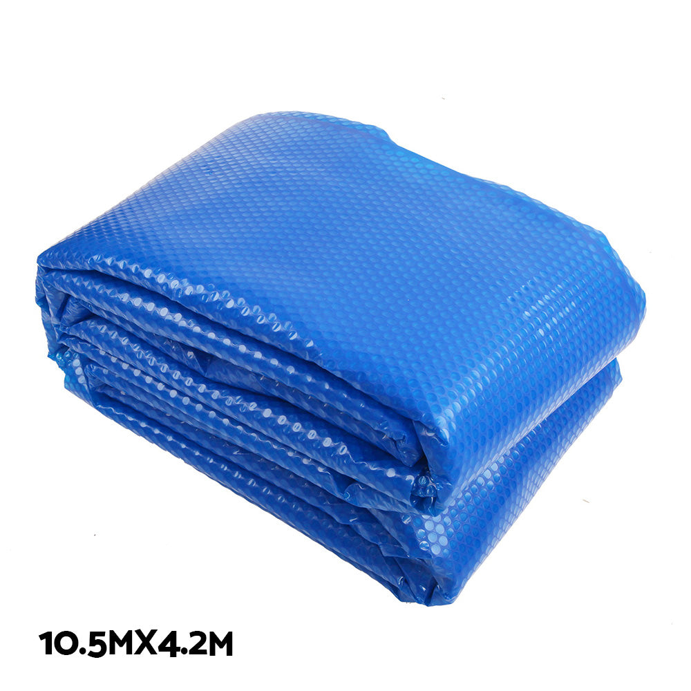 Aquabuddy Pool Cover 500 Micron 10.5x4.2m Silver Swimming Pool Solar Blanket 5.5m Blue Roller-3