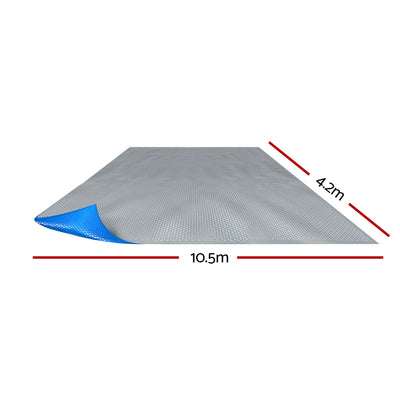 Aquabuddy Pool Cover 500 Micron 10.5x4.2m Swimming Pool Solar Blanket Blue Silver-1