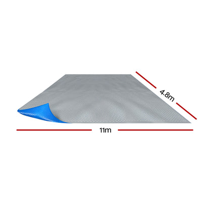 Aquabuddy Pool Cover 500 Micron 11x4.8m Swimming Pool Solar Blanket Blue Silver-1