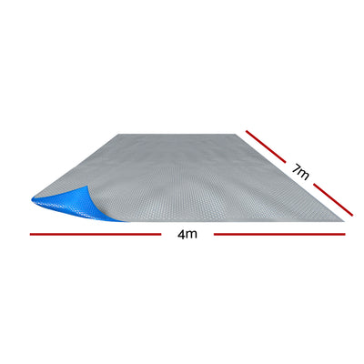 Aquabuddy Pool Cover 500 Micron 7x4m Swimming Pool Solar Blanket Blue Silver-1