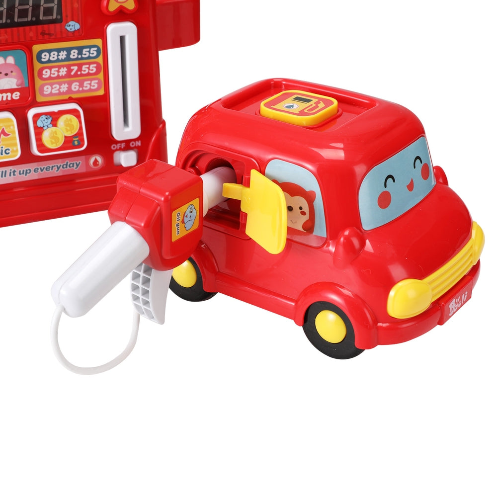 Keezi Kids Gas Petrol Station Pumper Pretend Play Toys Car Music Card Playset-3