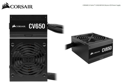 Corsair CV650V2 650W, 80+ Bronze Certified, up to 88% Efficiency, 125mm Compact Design, EPS 8PIN x 2, PCI-E x 2, ATX Power Supply, PSU Promo (LS)-0