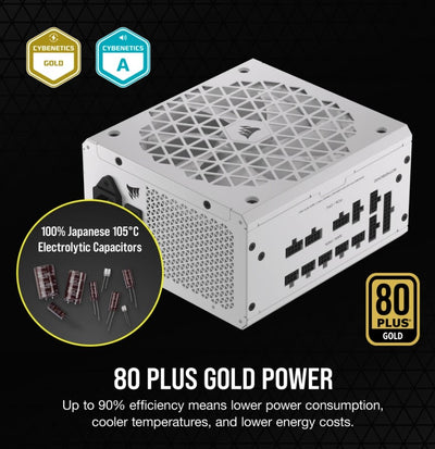 Corsair RMx Shift White Series, RM750x Shift White, 750 Watt, 80 PLUS GOLD Certified, Fully Modular Power Supply-0