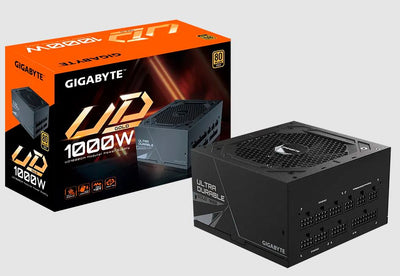 Gigabyte UD1000GM 1000W ATX PSU Power Supply  80+ Gold >90% 120mm Fan Black Flat Cables Single +12V Rail Japanese  >100K Hrs-0