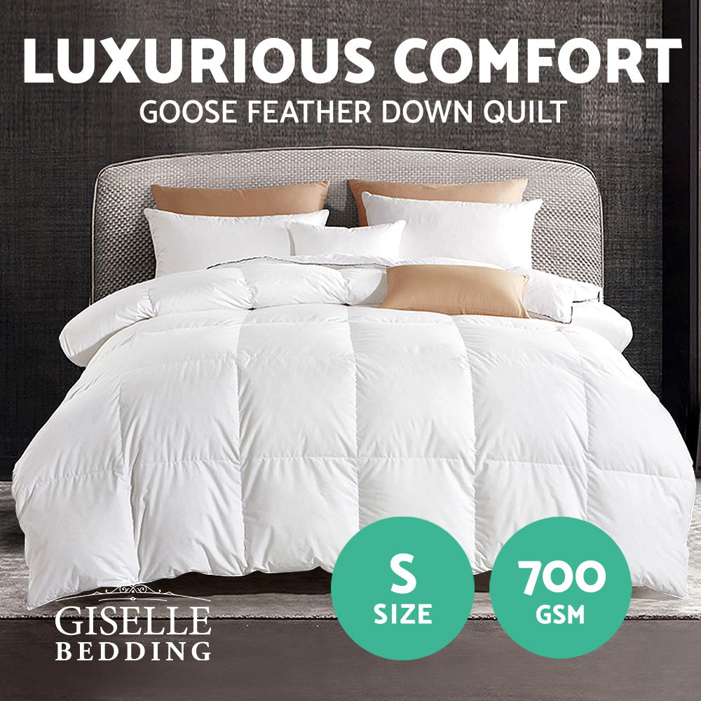 Giselle Bedding 700GSM Goose Down Feather Quilt Single-2