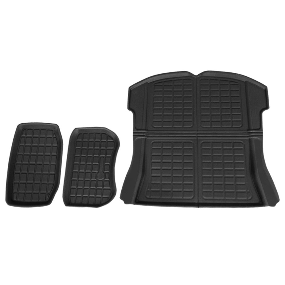 3PCS Car Rear Front Cargo Trunk Toolbox Luggage Rubber Mats for Tesla Model 3 2021-2022-2