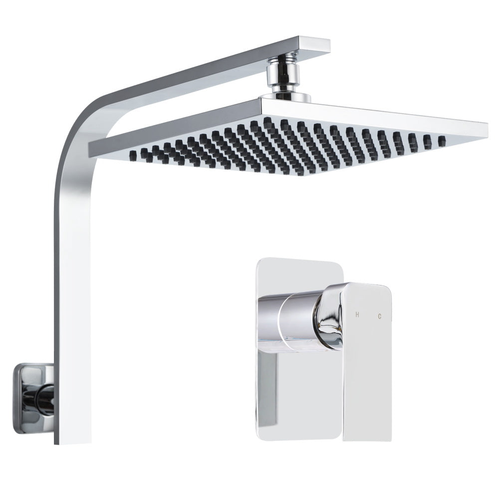 Cefito 8'' Rain Shower Head Wall Arm Square High Pressure Mixer Tap Chrome-0