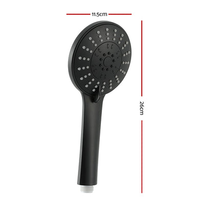 Handheld Shower Head 4.5" High Pressure 5 Modes Poweful Round Black-1