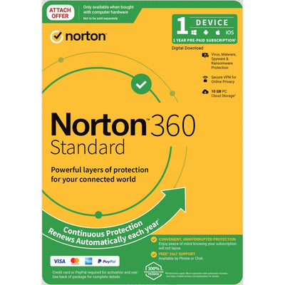 Norton 360 Standard 10GB AU 1 User 1 Device, 12 Months, Digital Key  via Email-0