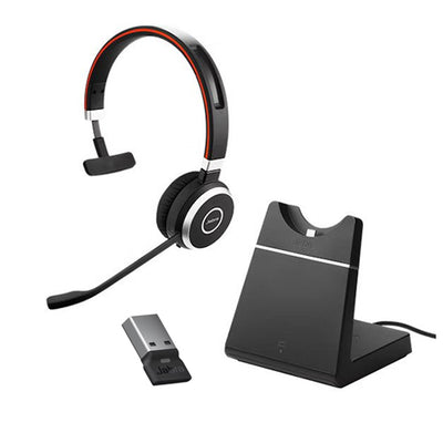 Jabra  Evolve 65 SE Link380a UC Mono Stand USB-A Headset, 30-m Wireless Range, 14-Hour Battery Life, Passive Noise Cancellation, BusyLight-0