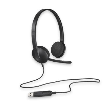 Logitech H340 Plug-and-Play USB Headset with Noise Cancelling Microphone Comfort Design for Windows Mac Chrome 2yr wty Headphones-0