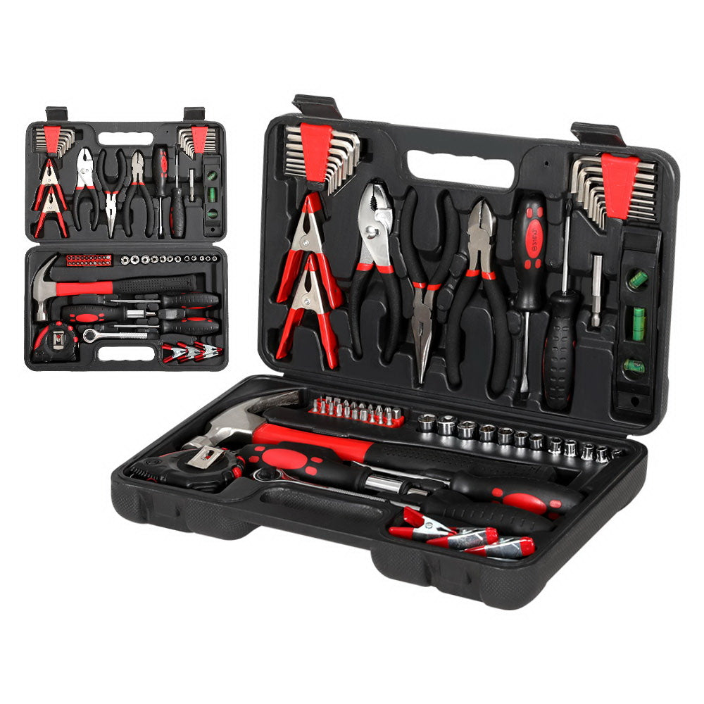 Giantz 70pcs Tool Kit Set Box Household Toolbox Repair Hard Case Black-0