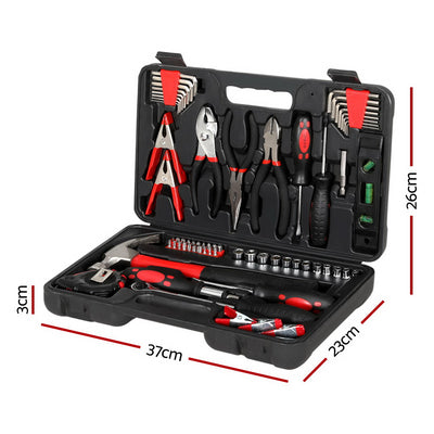 Giantz 70pcs Tool Kit Set Box Household Toolbox Repair Hard Case Black-1