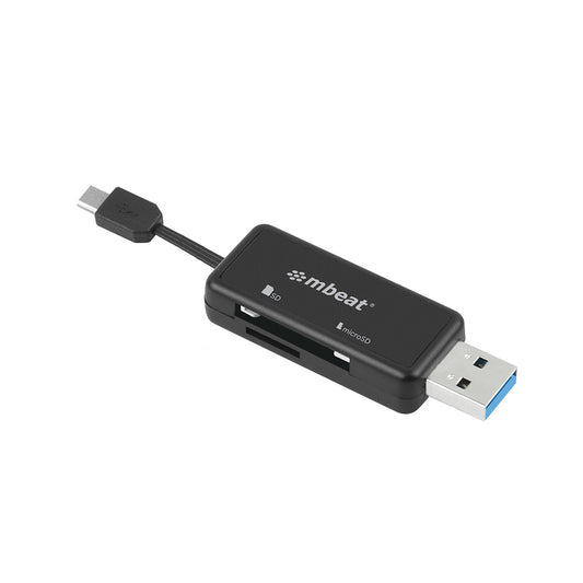 mbeat® Ultra Dual USB Reader - USB 3.0 Card Reader plus Micro USB 2.0 OTG Reader - USB 3.0 SD/Micro SD card reader for PC/MAC.-0