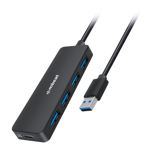 mbeat 4-Port USB 3.0 Hub with USB-C DC Port  Compact and Portable Design  Expandable Connectivity-0