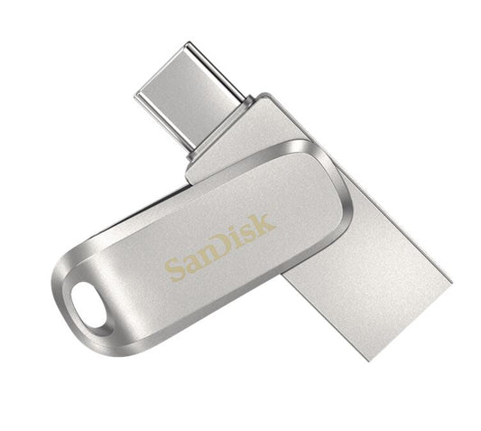 SanDisk 128GB Ultra Dual Drive Luxe USB-C & USB-A Flash Drive Memory Stick 150MB/s USB3.1 Type-C Swivel for Android Smartphones Tablets Macs PCs-0