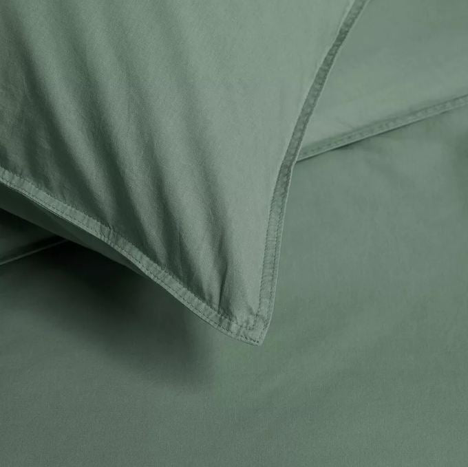 Organic Cotton Basic Green Quilt Cover Sets by Bedding House King-0