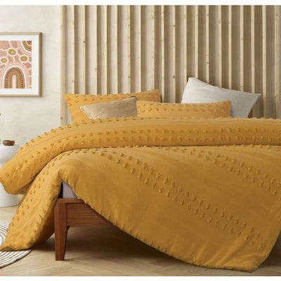 Sans Sovci Cotton Ochre Quilt Cover Set by Accessorize Queen-0