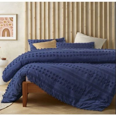 Sans Sovci Cotton Bijou Blue Quilt Cover Set by Accessorize Queen-0