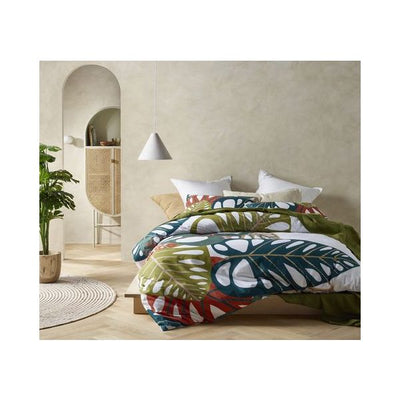 Monstera Digital Printed Cotton Quilt Cover Set by Accessorize Queen-0