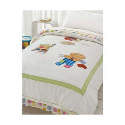 Gingerbread Man Applique Quilt Cover Sets by Happy Kids Single-0