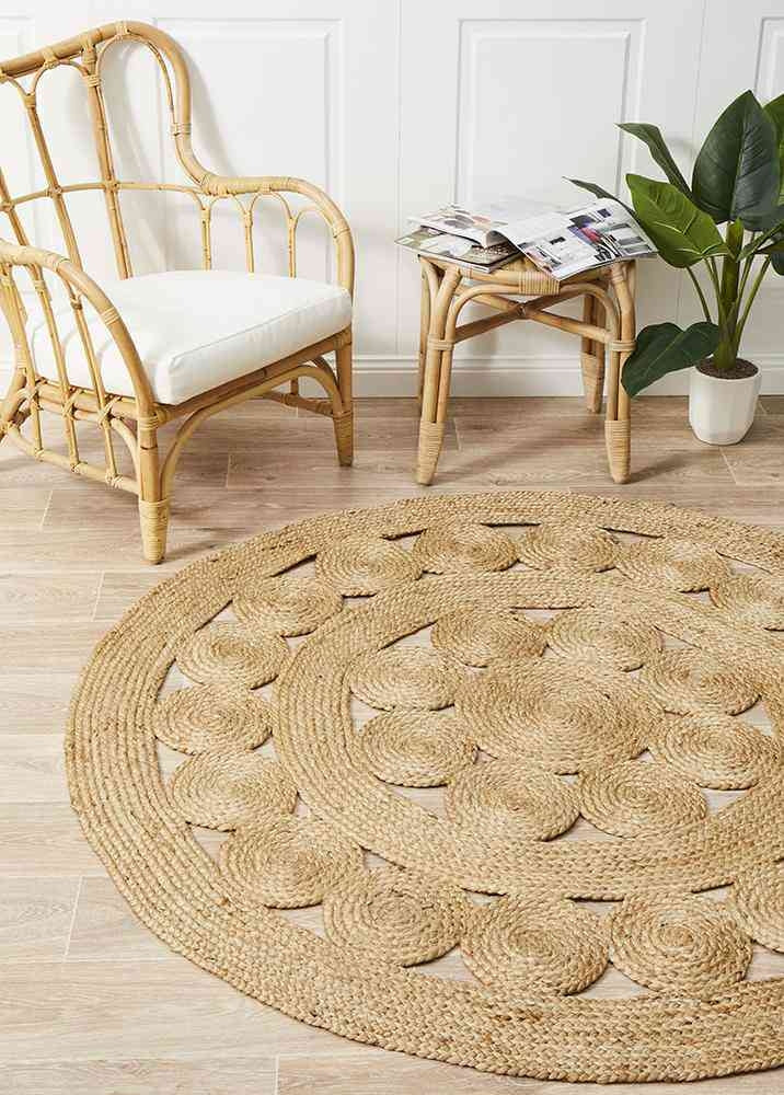 Atrium Pilu Natural By Rug Culture - 120X120CM - ROUND-0