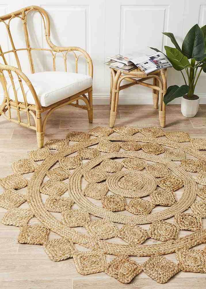 Atrium Tessellate Natural Round By Rug Culture - 200X200CM - ROUND-0