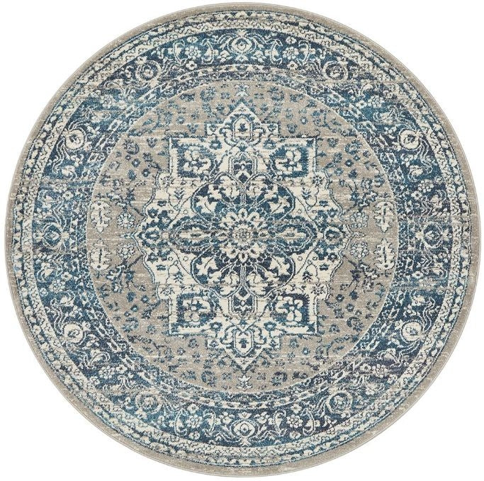 Babylon 207 Blue Round by Rug Culture-150X150CM - ROUND-0