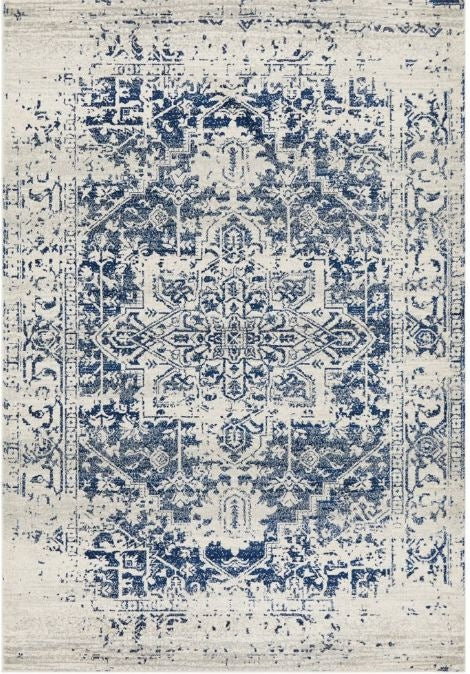 Evoke 253 White Navy by Rug Culture -230X160CM - RECTANGLE-0