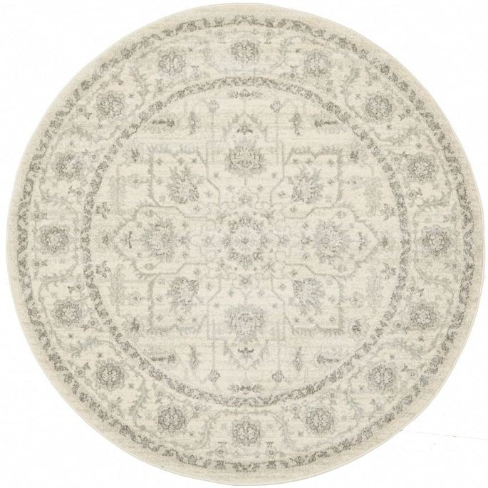 Evoke 261 White Round by Rug Culture -150X150CM - ROUND-0