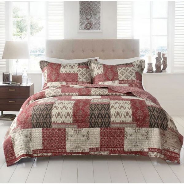 Aberdeen 100% Cotton Quilted 3 pcs Bedspread Coverlet Set King-0