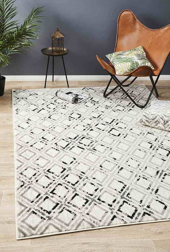 Metro 607 Black White by Rug Culture - 230X160CM - RECTANGLE-0