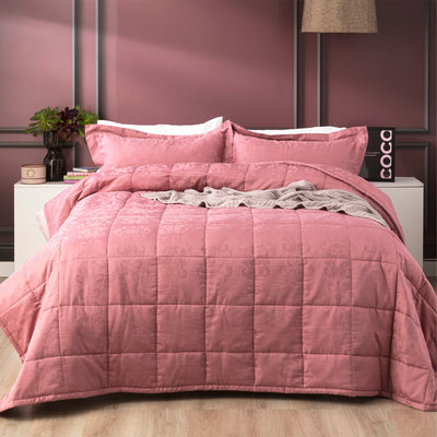 Paisley 500 TC Cotton Jacquard Rose Comforter Set by Ddecor Home King-0