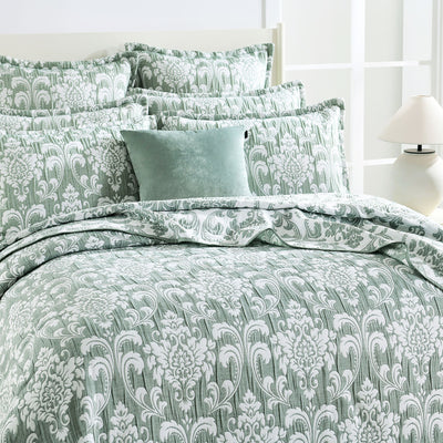 Tahlia Jacquard Jade Coverlet Set by Renee Taylor Single/Double-0