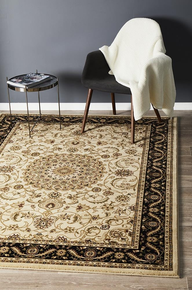 Sydney 9 Ivory Black Rug by Rug Culture - 400X300CM - RECTANGLE-0