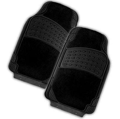 Colossus 2 Piece Rubber/Carpet Car Mat Black-0