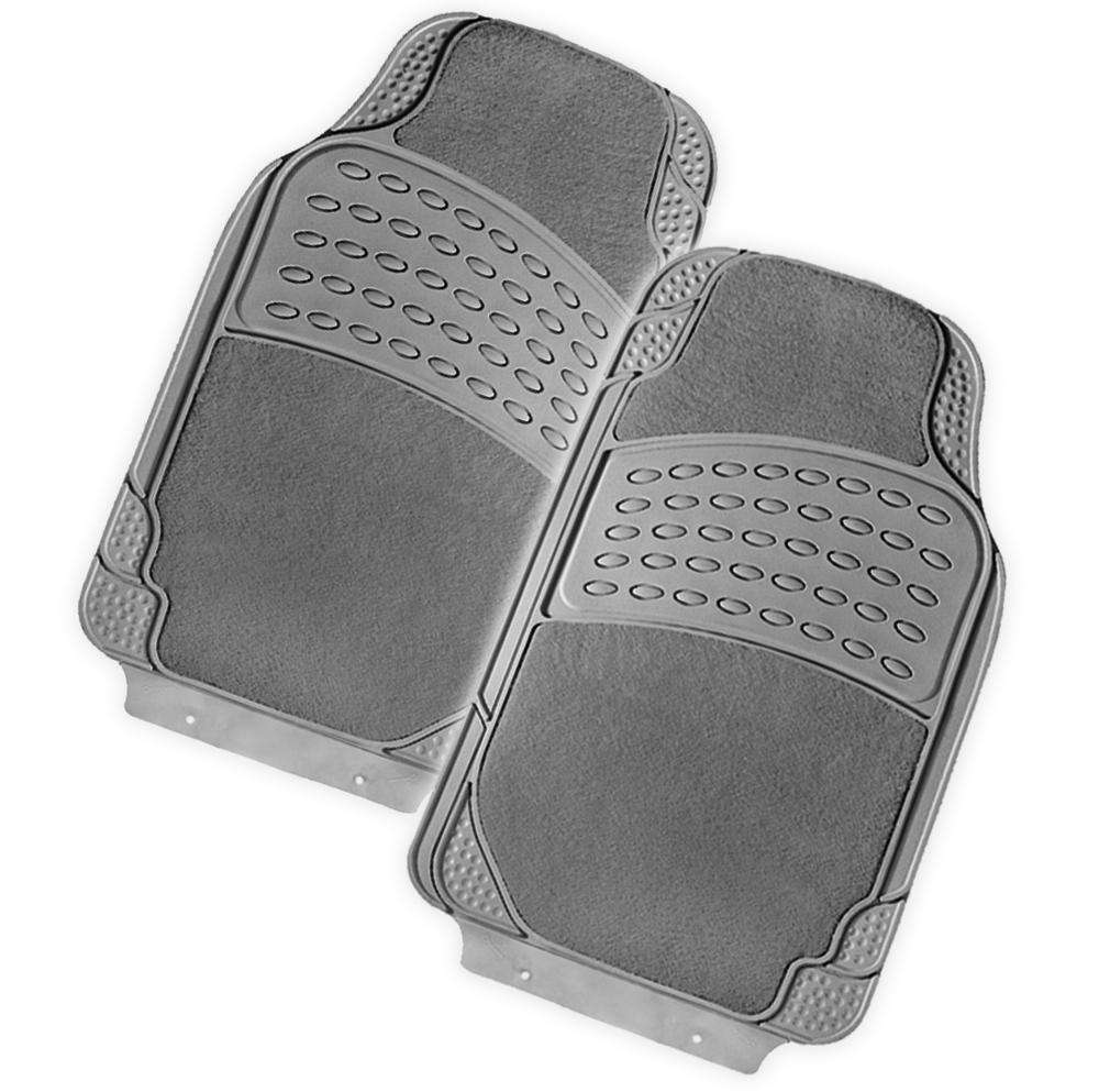 Colossus 2 Piece Rubber/Carpet Car Mat Grey-0