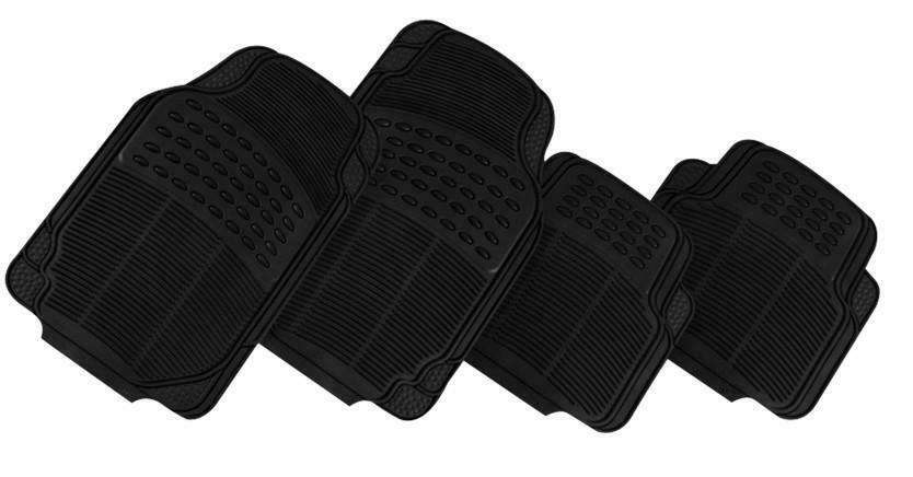 THUNDER 4-Piece Car Mat - BLACK [Rubber]-0