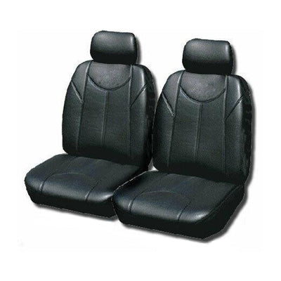 Leather Look Car Seat Covers For Mitsubishi Triton Dual Cab 2006-2020 | Grey-0