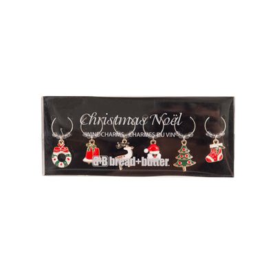 Bread and Butter Various Christmas Mix Wine Glass Charms - 6 Pack-0