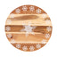 Bread and Butter 18 Inch Print Wooden Lazy Susan Tray - White Snowflake-0